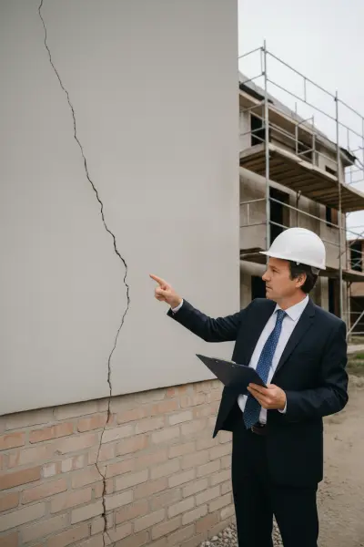 Expert d'Assuré AR-BRAZ EXPERTISES constate fissure, cas de Responsabilité Civile Décennale (RCD) et malfaçon. Expert d'Assuré AR-BRAZ EXPERTISES constate fissure, cas de Responsabilité Civile Décennale (RCD) et malfaçon.