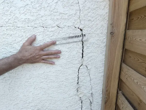 Mesure technique d'une fissure sur façade par l'Expert d'Assuré AR-BRAZ EXPERTISES. Analyse des désordres et des causes structurelles. Mesure technique d'une fissure sur façade par l'Expert d'Assuré AR-BRAZ EXPERTISES. Analyse des désordres et des causes structurelles.